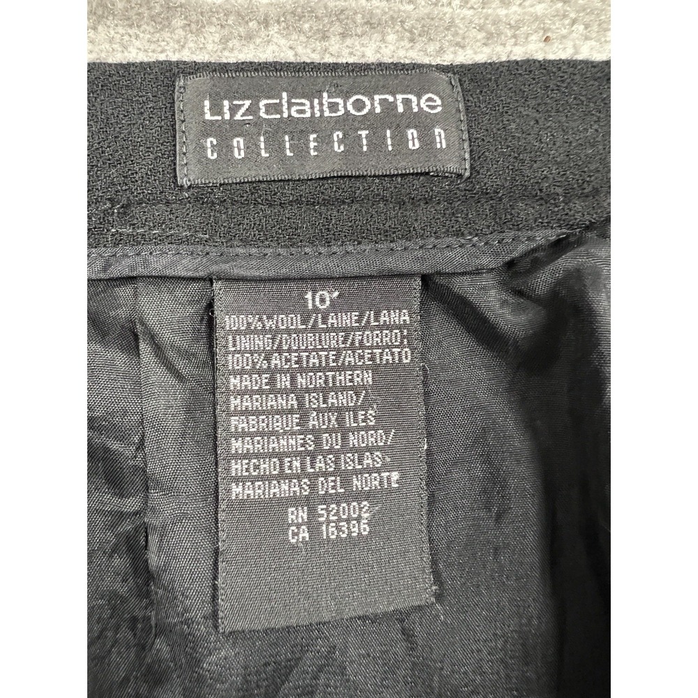 Vintage Liz Claiborne Collections Skirt Womens 10 Black Wool Lined Casual - Picture 10 of 10